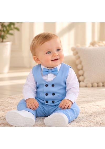 Maxx Kleın Erkek Bebek Bebe Mavisi Yelekli Takım Elbise Gömlek Papyon Pantolon 6-9-12-18-24 Ay Mavi Maxx Kleın Erkek Bebek Bebe Mavisi Yelekli Takım Elbise Gömlek Papyon Pantolon 6-9-12-18-24 Ay Mavi