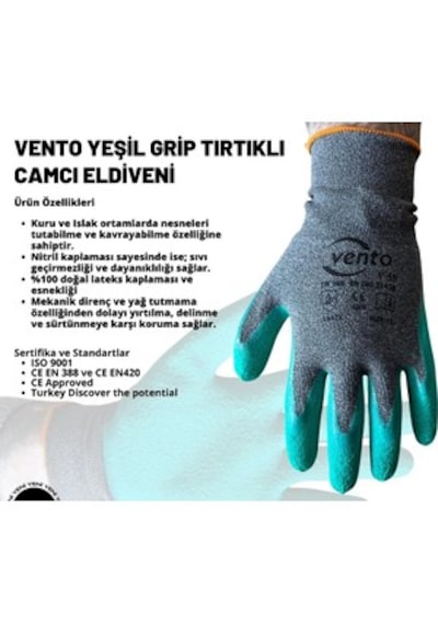 Vento Yeşil Grip Eldiven V55 12 Adet