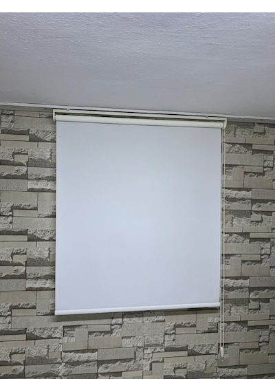 Stor Perde Ekru Renk - Güneşlik Perde - Ev, Ofis - (Etek Düz)