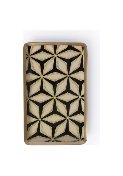 Yargıcı Geometrik Desenli Alüminyum Dikdörtgen Tepsi 15x10x1 Cm 26knhs1029c St