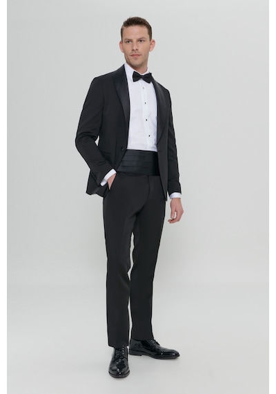 Ac&Co / Altınyıldız Classics Erkek Sıyah Slim Fit Dar Kesim Şal Yaka Armürlü Smokin Takım Sıyah Siyah Ac&Co / Altınyıldız Classics Erkek Sıyah Slim Fit Dar Kesim Şal Yaka Armürlü Smokin Takım Sıyah Siyah