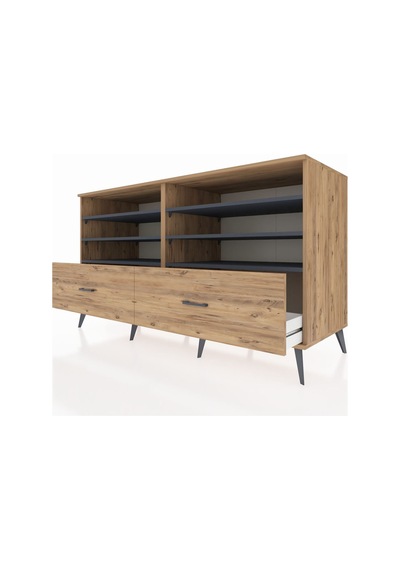 Kronos Konsol 6 Raflı 2 Çekmeceli 176x59x99 Çam-antrasit/çam Çam-antrasit/çam Kronos Konsol 6 Raflı 2 Çekmeceli 176x59x99 Çam-antrasit/çam Çam-antrasit/çam
