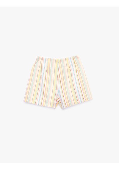 Koton Pamuklu Slim Fit Çizgili Mikro Şort Pınk Strıpe 6sak40268ew Pembe