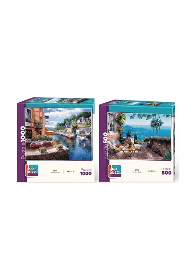 Sessiz Liman Ve Limana Karşı İkili Set - 1000 + 500 Parça İkili Puzzle Seti