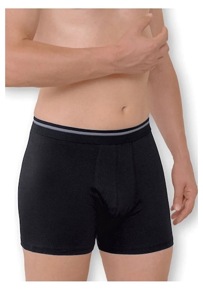 Erkek Boxer % 100 Pamuklu Uzun Long Boxer 2'li Paket M01 Siyah