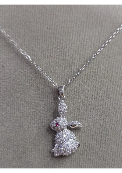 Beren Aksesuar Stainless Steel Tavşan Çelik Kolye Gümüş