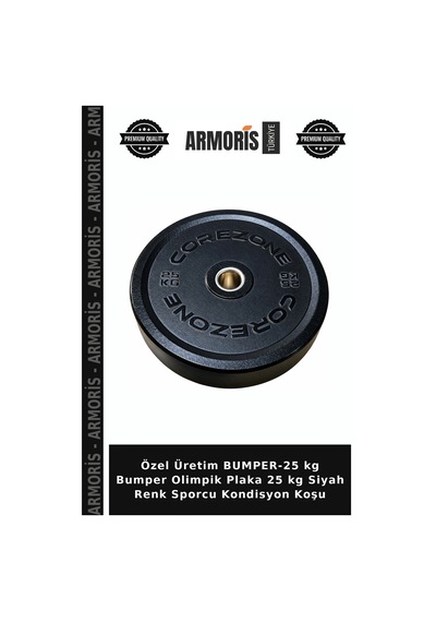 Özel Üretim Bumper-25 Kg Bumper Olimpik Plaka 25 Kg Siyah Renk Sporcu Kondisyon Koşu