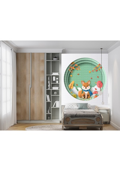 Daire Desende Tilki Çocuk Odası Poster Duvar Kağıdı