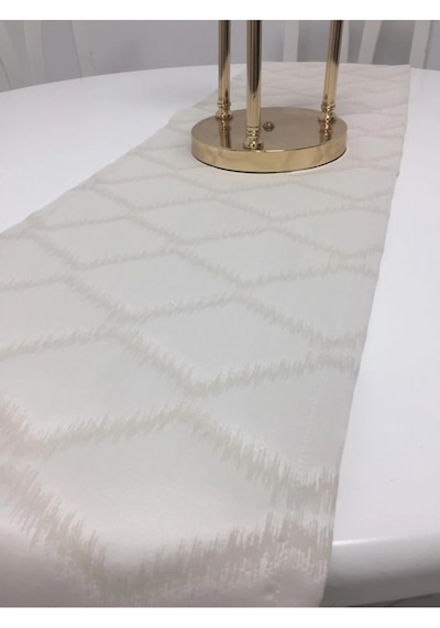 Simge Jakar Pamuk Polyester Krem Runner 40x140 Cm 681 Krem