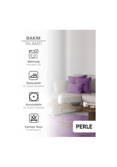 Br Perle Home Daily Series Menekşe Moru Rengi Kırlent Yastık Kılıfı Menekşe Moru