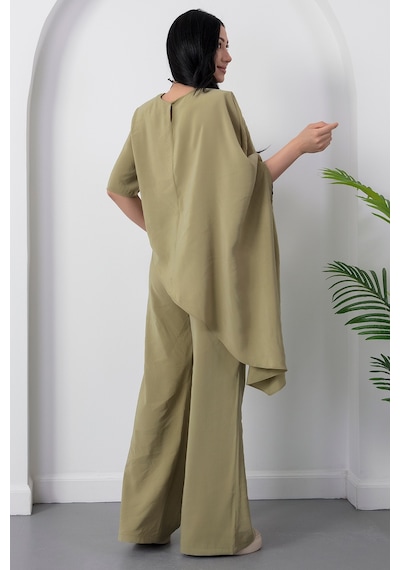 Kalopya Simetrik Crop Pantolon İkili Takım Grs3933 Yesıl