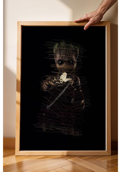 Baby Groot Çerçeveli Tablo Guardians Of The Galaxy - Estetik Poster