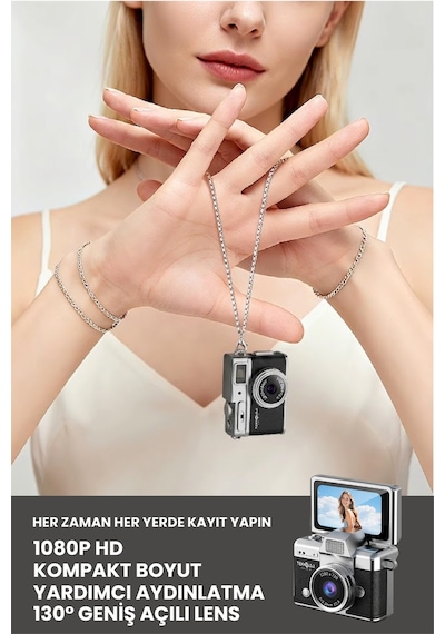 Teknoloji Gelsin Mini 1080P Ekranlı Dijital Anahtarlık Vlog Kamerası