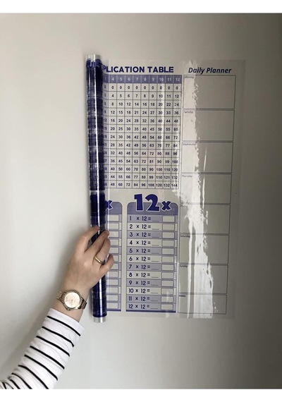 Çarpım Tablosu Yazı Tahtası Akıllı Kağıt Tahta Ingilizce 100x56 Cm 1 Adet Kalem Diğer