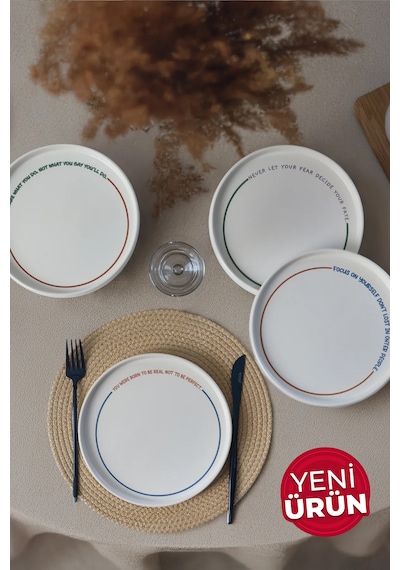 Motto Line Stackable Pasta Tabağı 21 Cm 4 Adet 22645-22731-35-36