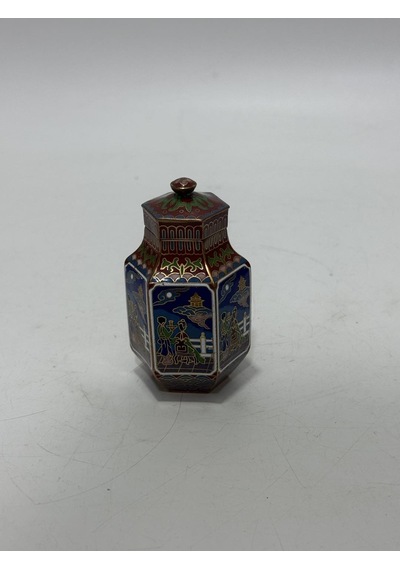 Antika Cloisonne Minyatür Kavanoz 8,1x4,2cm 134