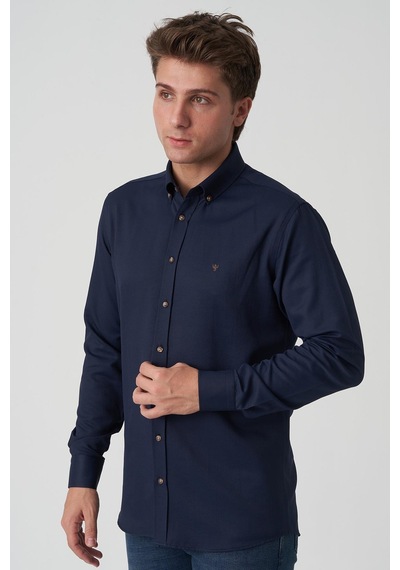 White Stone Beja G2516 Slim Fit Gömlek Laci Laci Lacivert