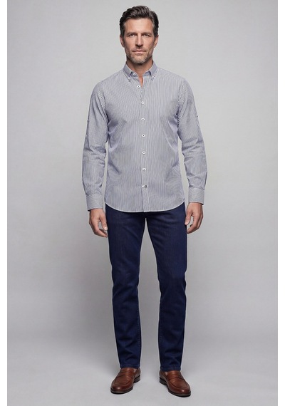 Bisse Siyah Regular Fit %100 Pamuk Cepsiz Yaşa Yaka Uzun Gömlek Gmczg261088 D99