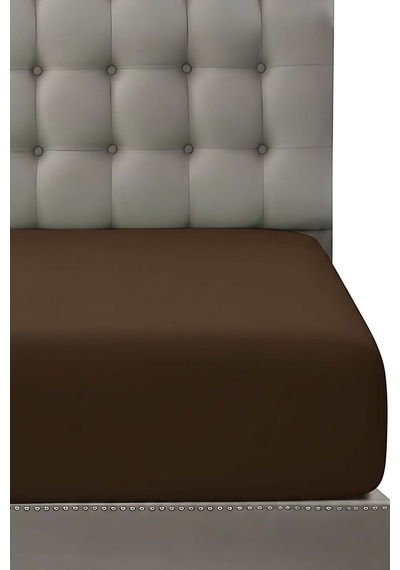 Kahverengi Pamuklu Çift Kişilik Lastikli Çarşaf 160x200