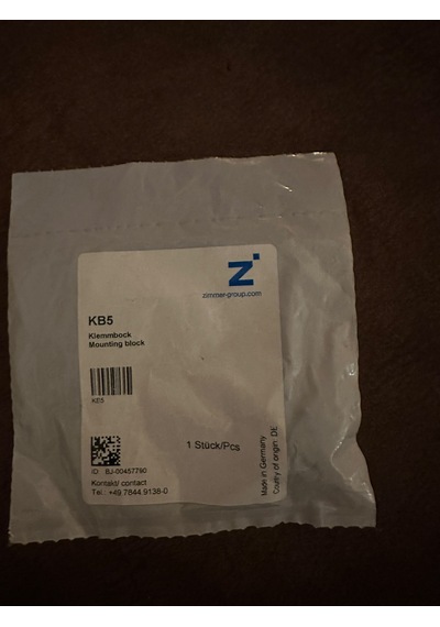 Zimmer Group Markasına Ait Kb5 Model Bir Endüstriyel Klemmblock Montaj Ve Bağlama Bloğu