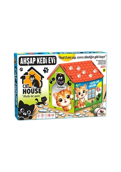 Ahşap Kedi Evi Boyama