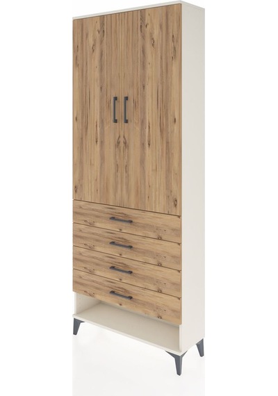 Arges Dolap 3 Raflı 4 Çekmeceli 2 Kapaklı 88x30x221 Aytaşı-çam Aytaşı