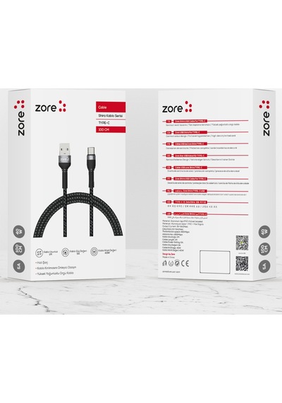 Shira Serisi Type-C Usb Kablo 1 Metre-Siyah