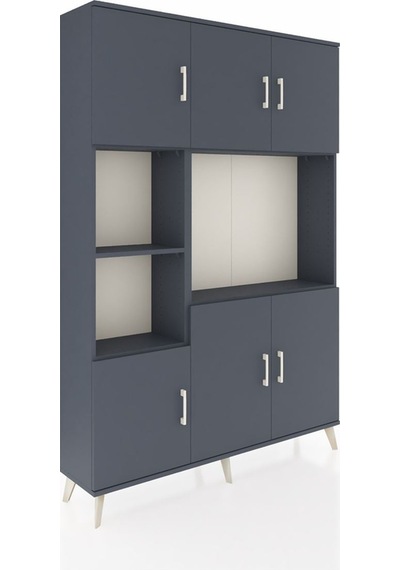 Arges Dolap 9 Raflı 6 Kapaklı 132x30x195 Antrasit-antrasit/an... Antrasit