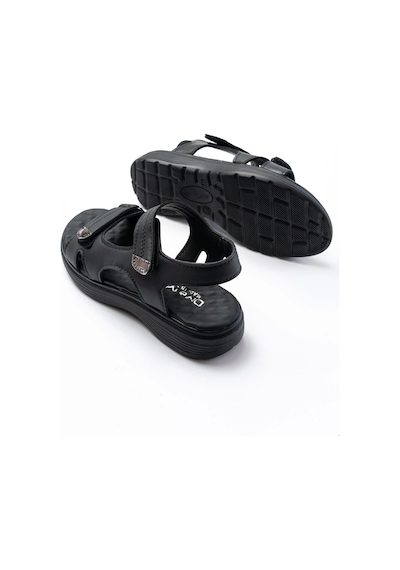 Dm-363 Siyah Baret Cırtlı Dikişli Günlük Kadın Sandalet Siyah
