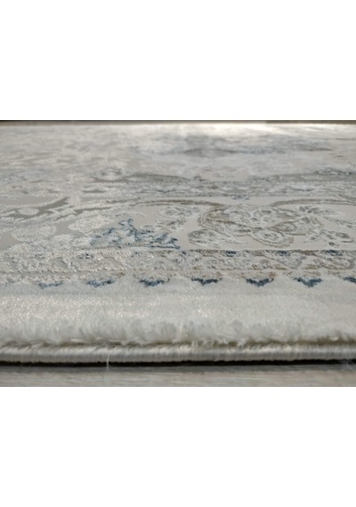 Vera Klasik Desenli Ipeksi Yumuşaklıkta Dokunmuş Makina Halısı 160x230 Cm Mavi Krem