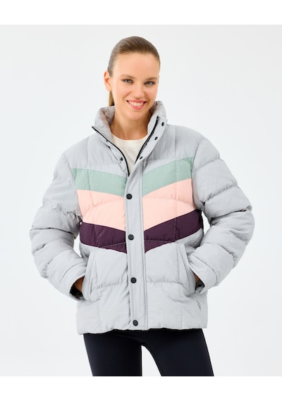 Skechers W Puffer Jacket Kadın Gri Mont S2520207-2568 Gri