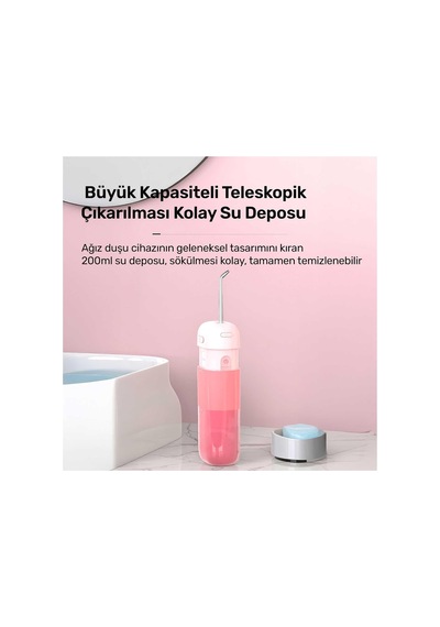Nicefeel Fc5170 Mini Taşınabilir,şarjlı, Diş Teli/protez Bakım Ve Profesyonel Ağız Duşu Pembe