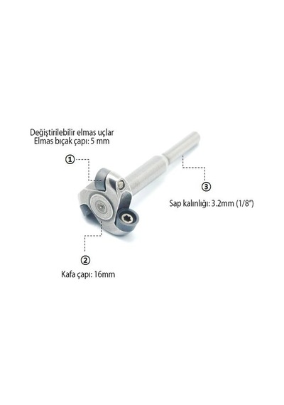 Manpa Dcr Mini Ahşap Oyma Aparatı Yuvarlak Elmas - 3.2 Mm Sap