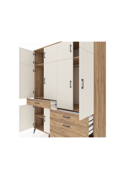 Kronos Gardrop 5 Raflı 4 Çekmeceli 2 Askılı 176x59x221 Çam-aytaşı/çam Aytaşı/çam Kronos Gardrop 5 Raflı 4 Çekmeceli 2 Askılı 176x59x221 Çam-aytaşı/çam Aytaşı/çam