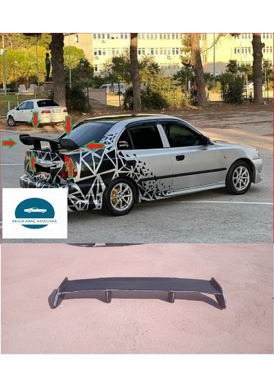 Hyundai Accent Milenyum Rüzgarlık 2 Boyasız Ham Siyah Fiberclass