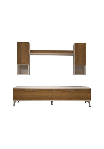 Decoraktiv Eko 5da Mdf Std Silver Tv Ünitesi Tv Sehpası - Beyaz Pera Beyaz - Meşe