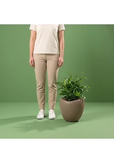 Omnipazar So-lale01 Lale Dekoratif Saksı Plastik İç Kovalı 15 Lt No: 1 Mocha