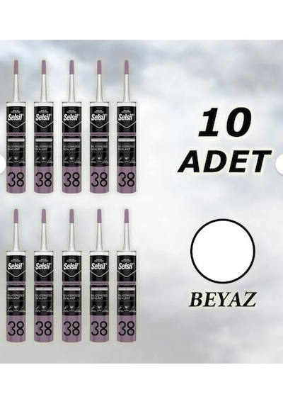 Selsil Silikonize Mastik Beyaz 500 Gr, 10 Adet Selsil Silikonize Mastik Beyaz 500 Gr, 10 Adet