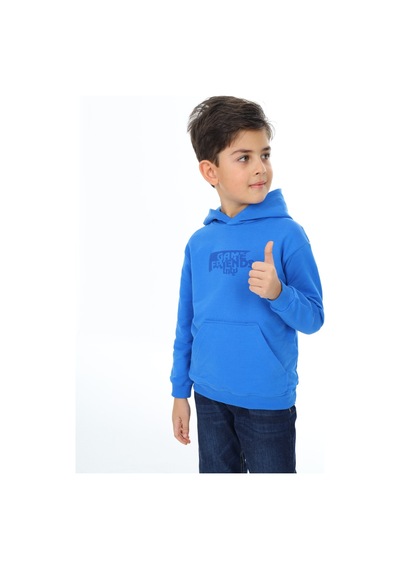 Toontoy Kids Toontoy Erkek Çocuk Relax Fit Kapüşonlu Cepli Düşük Omuz Baskılı Sweatshirt - 2 İplik Saks Toontoy Kids Toontoy Erkek Çocuk Relax Fit Kapüşonlu Cepli Düşük Omuz Baskılı Sweatshirt - 2 İplik Saks