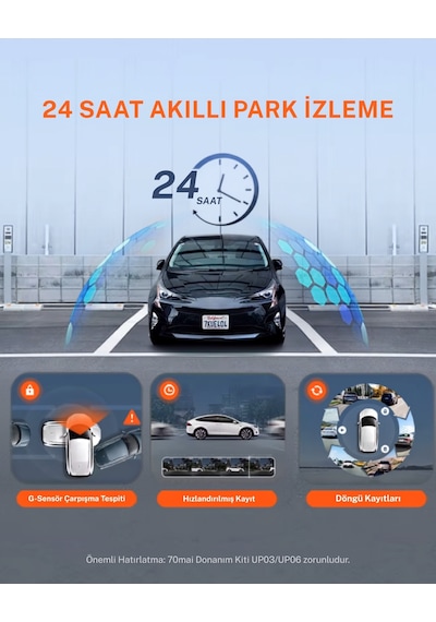 70mai S410 Dikiz Aynalı Araç İçi Kamera+ Rc15 Arka Kamera Seti