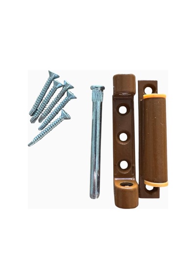 Premium Metal Pvc Pencere Menteşesi, Beyaz Ve Kahverengi, 2'li Set, Vidalar Dahil Kahverengi