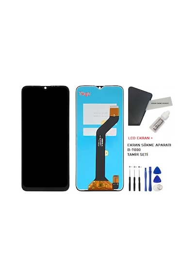 Tecno Spark 6 Go Uyumlu Lcd Ekran Dokunmatik Servis + B-7000 + Tamir Seti