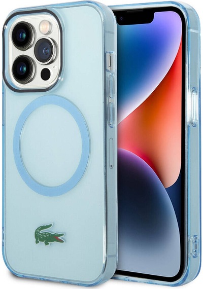 Apple Uyumlu  iPhone 15 Pro Kılıf Lacoste Lisanslı Magsafe Özellikli Transparan Timsah Logo