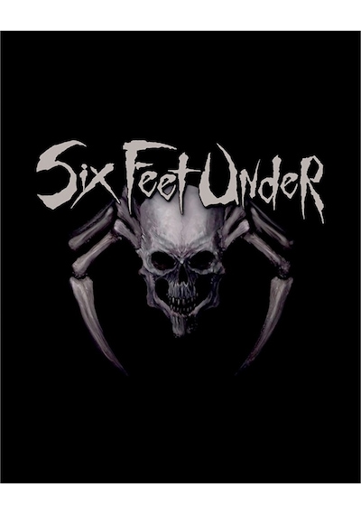 Zepplin Giyim Six Feet Under Skull Spider Büyük Sırt Patch Yama Siyah
