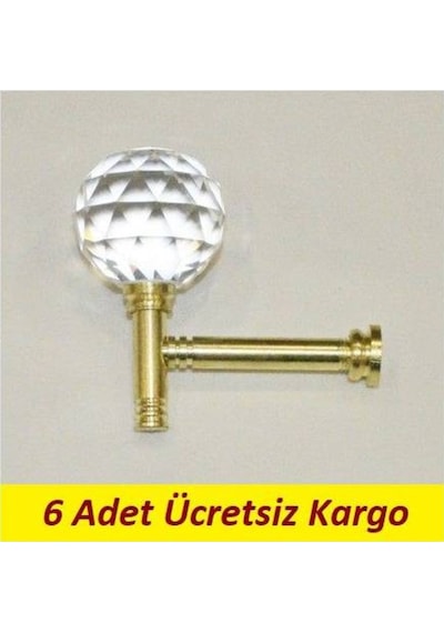 6 Adet Altın Sarı Fon Perde Askısı Renso
