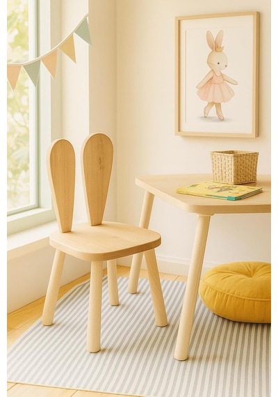 Reyo Montessori Tavşancık Çocuk Sandalyesi - 1 Adet Çok Renkli