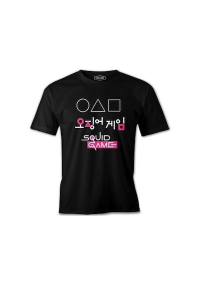 Squid Game - Üçgen Siyah Erkek Tshirt