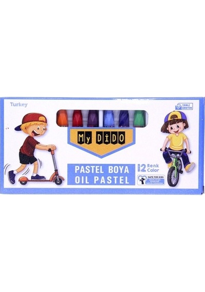 My Dido Pastel Boya Karton Kutu Köşeli 12 Renk Mavi Kapak