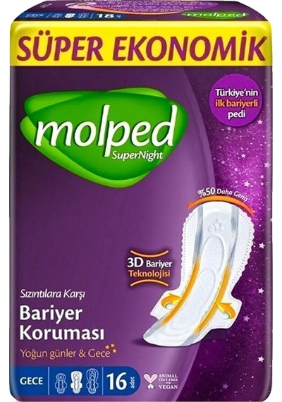 Molped Supernight Bariyer Koruması Gece 3 x 16'lı
