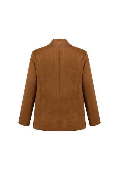 Mixray 4780 Kadın Normal Kesim Suni Süet Blazer Ceket Kahve Kahve